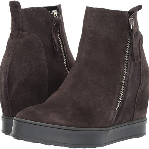 KENNETH COLE 'Bryant' Chocolate Suede Hidden Platform Sneaker - Size 8 - Picture 1 of 4